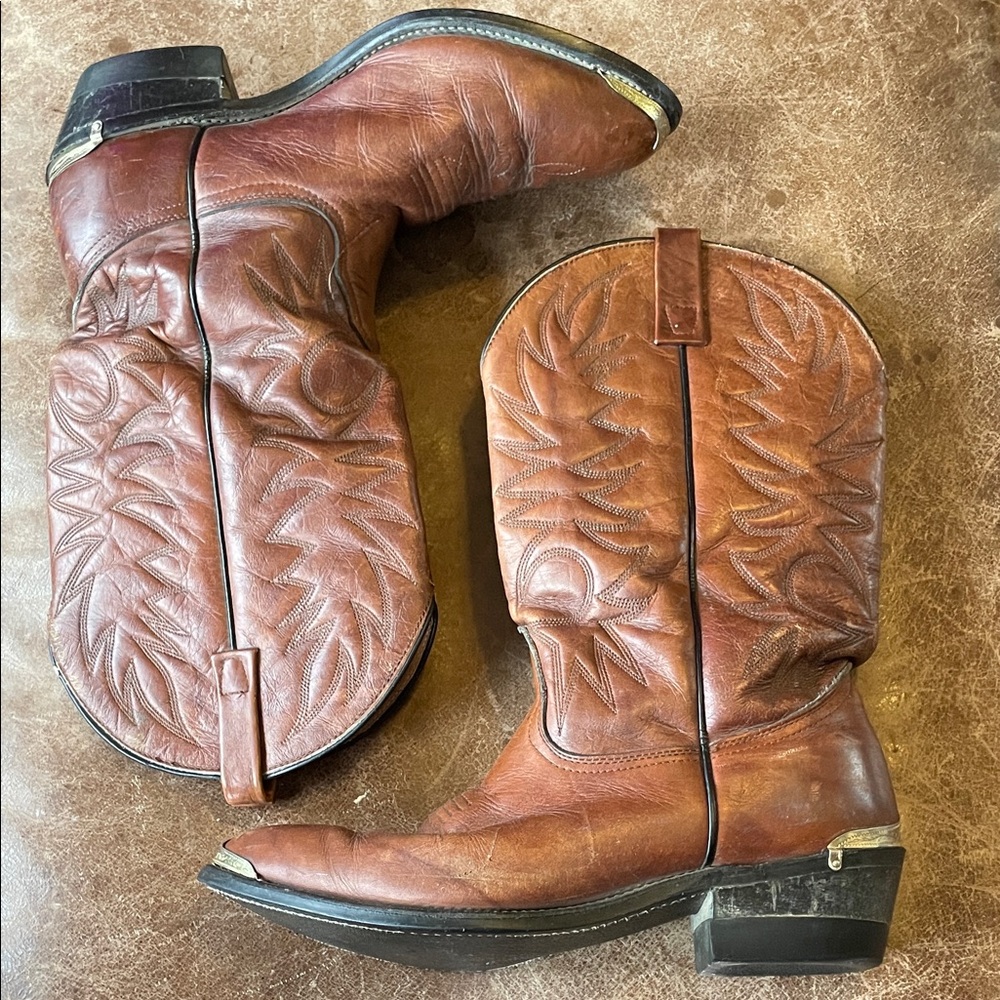 Palomino Men's Brown Leather Western Boots. Made in USA. Good Condition. Size 11